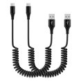 USB C Fast Charging Cable,USB A to Type C Charger Coiled Cord for Car