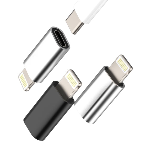 USB C Female to Compatible with Lightning Male Adapter (3Pack) Type C power charger plug charging cable connector Compatible for iPhone 12 11Pro Max mini X XR XS Plus for Apple for iPad Air converter