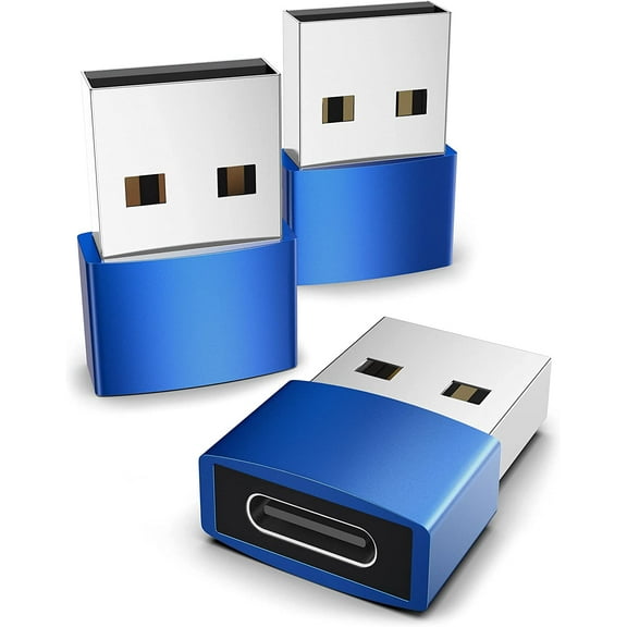 USB C Female to USB A Male Adapter 3 Pack, Type C Charger Cable Power Converter