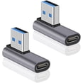 thumbnail image 1 of USB C Female to USB Male Adapter, 90 Degree USB C to USB A Adapter, USB C to USB 3.1 Adapter 10Gbps USB C to A Adapter Double Sided Charging & Sync for MacBook, Laptop, Quest Link, 1 of 7
