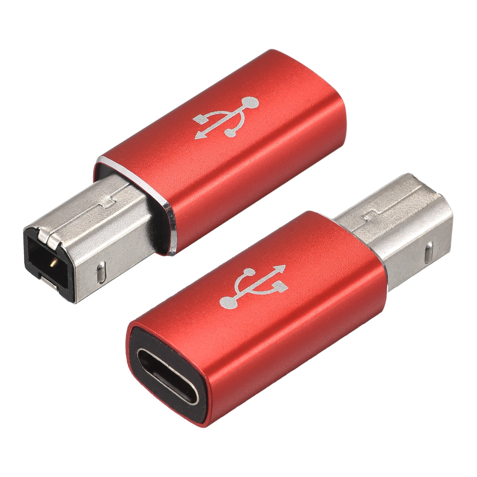USB C Female to MIDI Convert Adapter, TypeC to USB B Adapter Red for