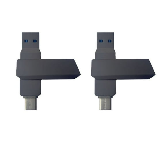 USB C Flash Drive 64GB Memory Stick USB 3.0 Type C Flash Drive Thumb Drive High Speed for Android Phone, PC, Tablet, Mac, USB C Smartphone Data Transfer (64GB*2PACK BLACK)