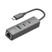 USB C to Gigabit Ethernet Adapter, 5-in-1 USB C Hub with 1000Mbps RJ45, 100W PD Charging, 2 USB-C Data Ports & USB-A Port for Laptop, MacBook, iPad Pro, Surface, Chromebook, Dell XPS