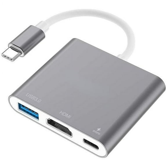 Ozmatip USB C to HDTV-Compatible Multiport Adapter,Type C Hub to 4K with USB 3.0 Port and USB C Charging Port, USB-C to  Adapter for MacBook Pro/MacBook Air/ipad pro/Galaxy S10/S9/Surface Book 2/Go