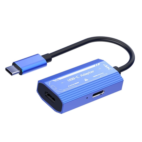 USB C/HD2.0 Adapter 4K@60Hz Transmission Charging Power Cable Cord for Virtual Reality Glasses Blue