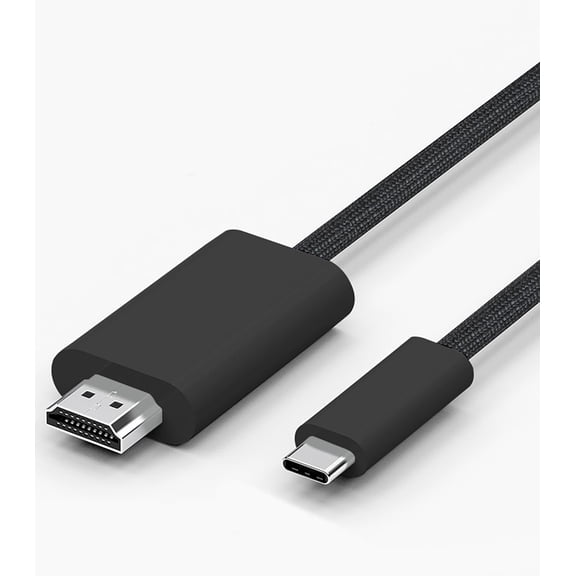 USB-C to HDMI 4K60Hz Nylon Braided Cable for iPhone 15 MacBook Pro Air iPad Pro, USB 3.1 Type C Digital AV HDMI 2.0 Cord Compatible with Samsung Galaxy S23, Pixelbook, XPS More (Black, 6 Feet)