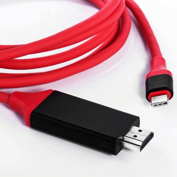 USB-C HDMI 4k HDMI Cable Compatible with Apple Samsung HP DELL Google Intel Nuc for Home Office Extended Display Full 2160p@30Hz, 6Ft/1.8M Cable Thunderbolt 3/4
