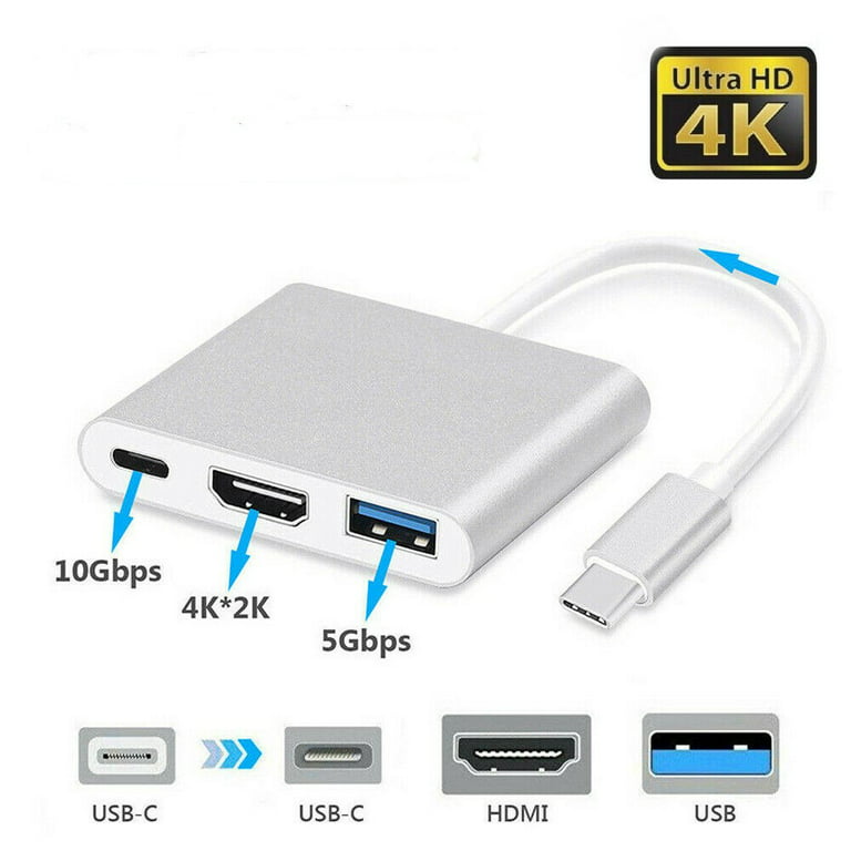 Adaptador USB C a HDMI dual 4K, CableCreation USB tipo C (compatible con  Thunderbolt 3) a 2 adaptador HDMI compatible con MacBook Pro