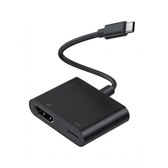 USB C to HDMI Adapter for TV, Type C Digital AV HDMI Adapter with 100W Fast Charging & 4K HDMI Port, Compatible with iPhone 15/16/17 /iPad/MacBook/Galaxy/Laptop to HDTV Projector Monitor, Black