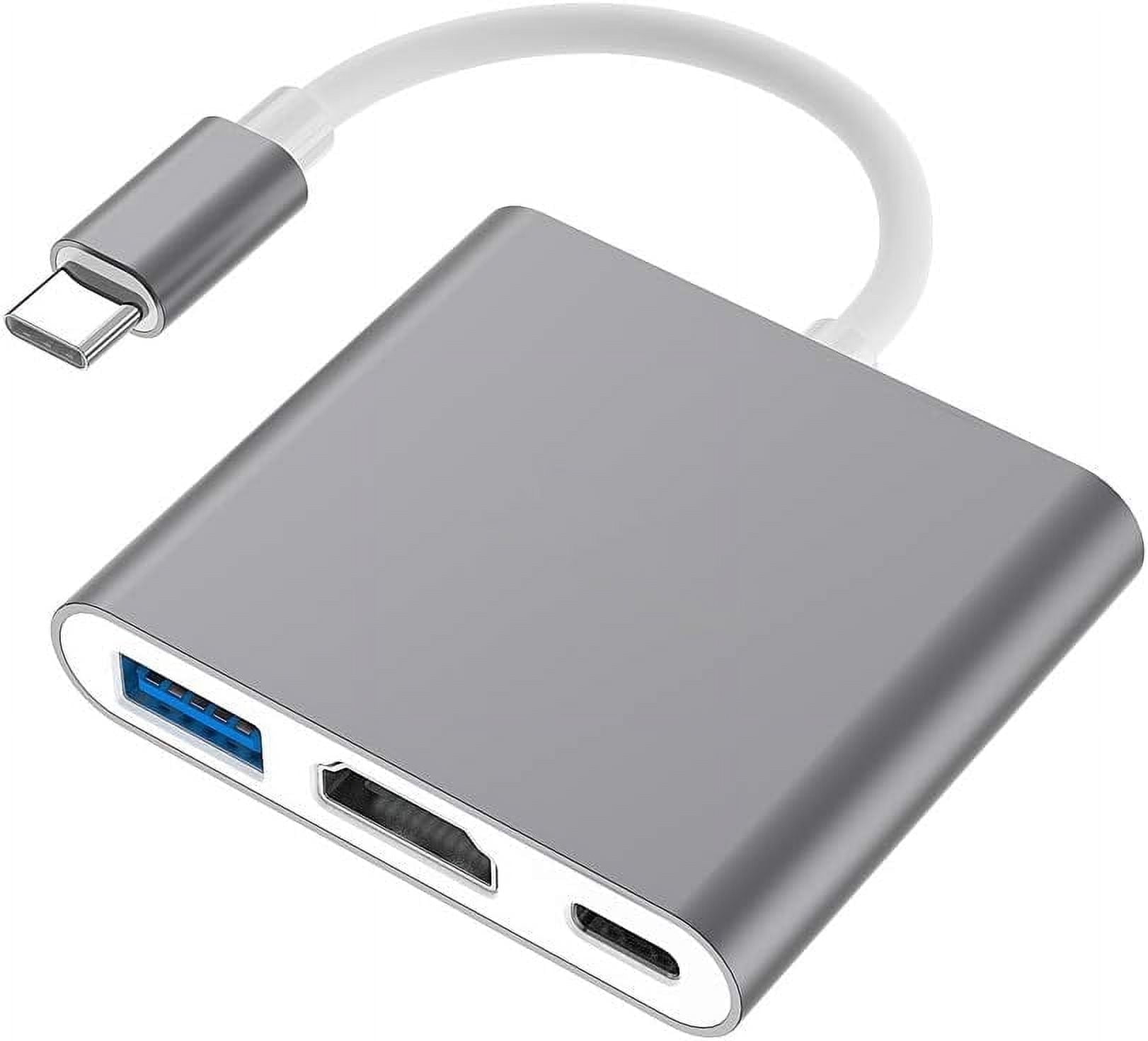 USB C to HDMI Adapter, Type C to 4K HDMI Adapter with 100W PD & USB 3.0 Port Multiport Digital AV Converter for MacBook Pro/air, iPad Pro/air, iPhone 15 and More USB-C Devices (Gray)