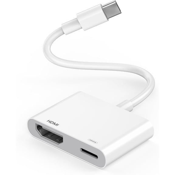 for USB C to HDMI Adapter, Type C Digital AV HDTV Adapter 4K@60Hz HDMI Sync Screen Connector Cable with 100W USB C Charging Port for iPhone 16/16 Plus/16 Pro/16 Pro Max/15/15 Plus/15 Pro/15 Pro Max