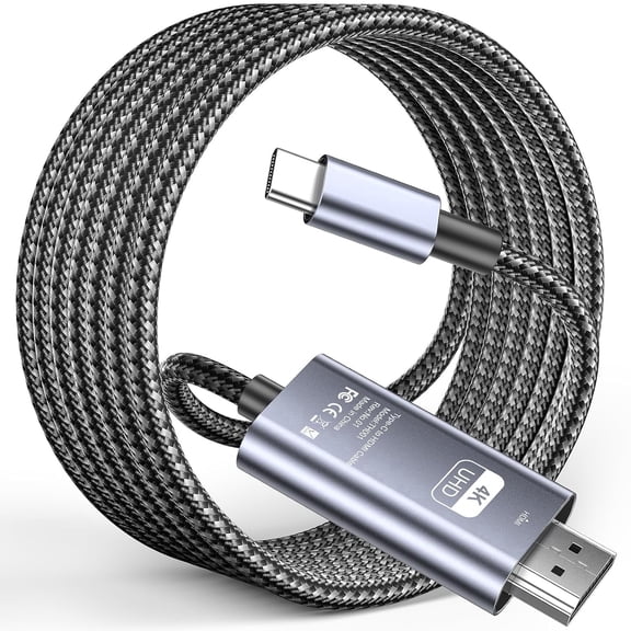 USB C to HDTV Cable 6.6ft,HD 4K 60HZ audio and video,USB Type C to HDM Cable，Thunderbolt 3 Compatible for Home Office, Compatible for MacBook Pro, iPad Pro 2020, iMac,Galaxy S,XPS,Huawei