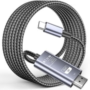 USB C to HDTV Cable 6.6ft,HD 4K 60HZ audio and video,USB Type C to HDM Cable Thunderbolt 3 Compatible for Home Office, Compatible for MacBook Pro, iPad Pro 2020, iMac,Galaxy S,XPS,Huawei