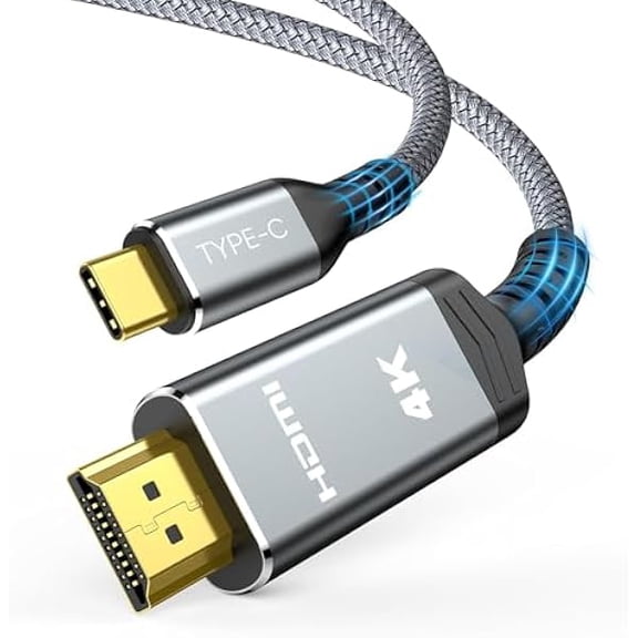 USB C to HDMI Cable 3ft (4K@60Hz),USB 3.1 Type C to HDMI 2.0 Cord, [Thunderbolt 3/4 Compatible] for iPhone 15 Pro/Max, MacBook Pro/Air 2023, iPad Pro, Surface Book 2, Galaxy S23