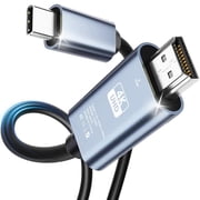 USB C to HDMI Cable 4K, 6.5Ft [Braided, High Speed] Thunderbolt to HDMI Adapter Require USB C Support Video Output Compatible for MacBook Pro/Air, iMac, Galaxy S24 S23, Surface, Dell, HP
