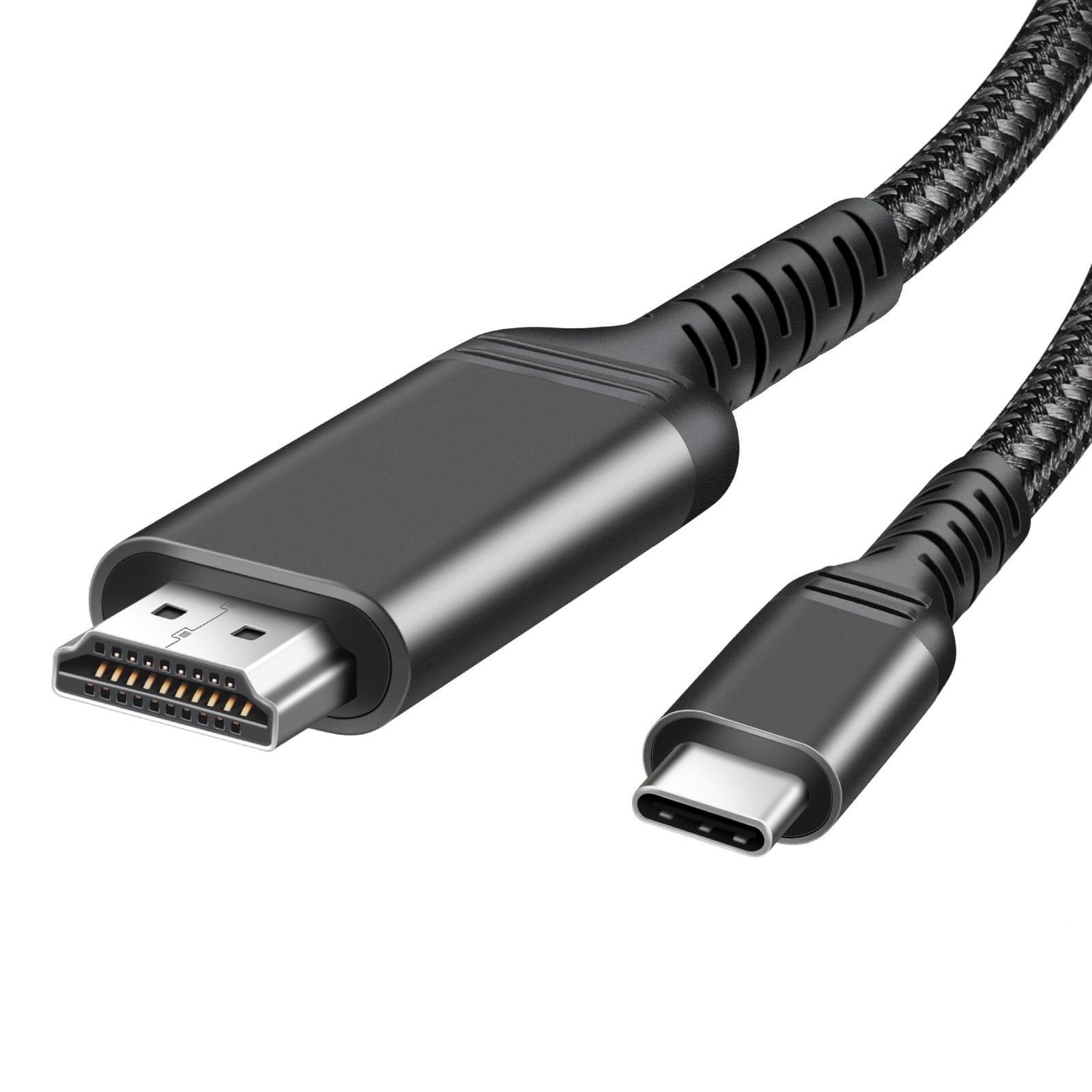 USB-C to HDMI Cable 6.6ft, 4K@60Hz USB Type C to HDMI 2.0 Braided Cord, Compatible with iPhone 16 Pro Max, MacBook, iMac, iPad Pro, Galaxy, Surface