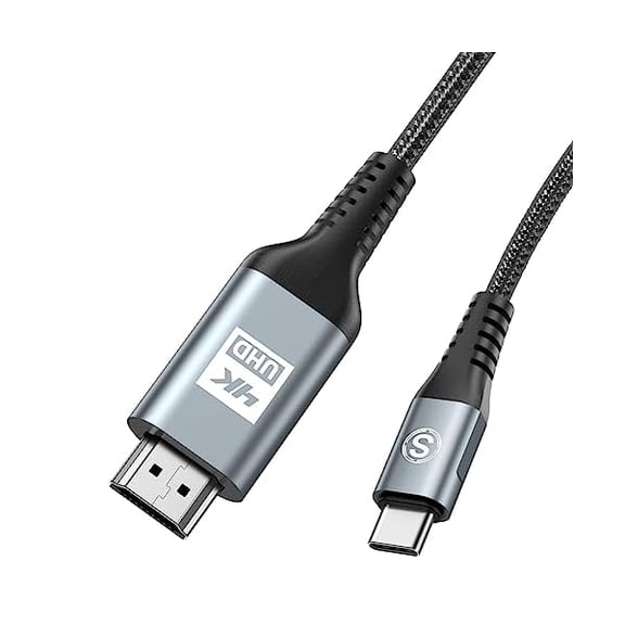 USB C to HDMI Cable 5ft, [4K, High-Speed], USB Type C to HDMI Cord [Thunderbolt 3/4 Compatible] for iPhone 16 15 Pro Max Plus, MacBook iPad Pro/Air,Samsung S25 S24 S23 S22 S21 S20 S10 Surface Switch