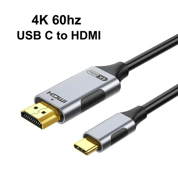USB C to HDMI Cable 6Ft [4K@60Hz] High-Speed USB Type C to HDMI 2.0 Cord (Thunderbolt 3/4 Compatible) for iPhone 15 Series, MacBook Pro/Air, iPad Pro, Galaxy S8 to S23