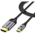 thumbnail image 1 of USB C to HDMI Cable Adapter 6ft 4K,QGeeM USB Type C to HDMI Cable Thunderbolt 3 Compatible with MacBook Pro 2017-2020 IPad pro,Samsung S9 S10,Surface Book 2,Dell XPS 13/15,Pixelbook More, 1 of 7