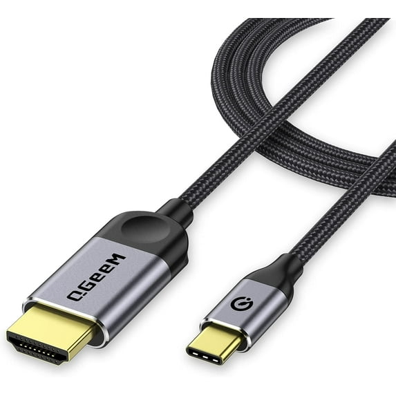 USB C to HDMI Cable Adapter 6ft 4K,QGeeM USB Type C to HDMI Cable Thunderbolt 3 Compatible with MacBook Pro 2017-2020 IPad pro,Samsung S9 S10,Surface Book 2,Dell XPS 13/15,Pixelbook More