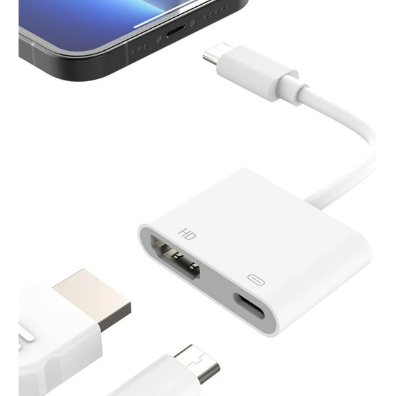 USB C to HDMI Digital AV Adapter for iPhone 16 15, 4K Digital AV Adapter Sync Screen Connector Compatible for iPhone 16/15 Series/iPad Pro/Samsung Galaxy to HDTV Projector