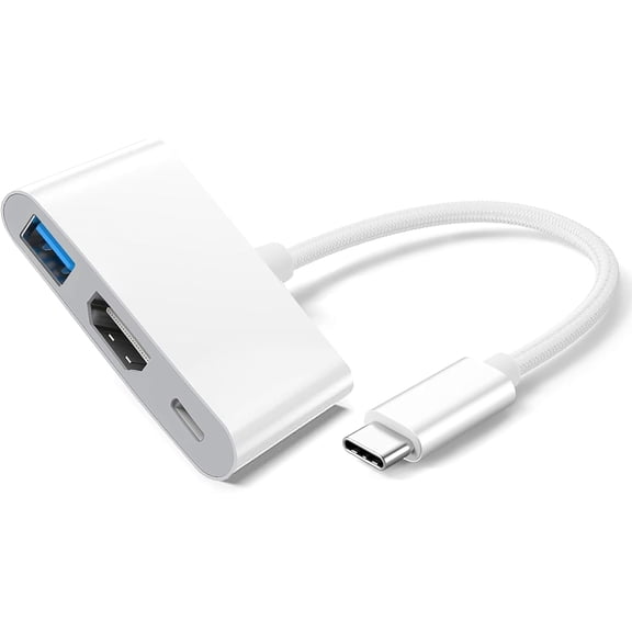 for USB-C to HDMI Multiport Adapter 8K@60Hz for iPhone 15 16 17, MFi Certified Type-C Digital AV HDMI 2.1 Cord with USB 3.2 & 100W Charge Port Compatible with MacBook Pro Air iPad Pro, Galaxy S26