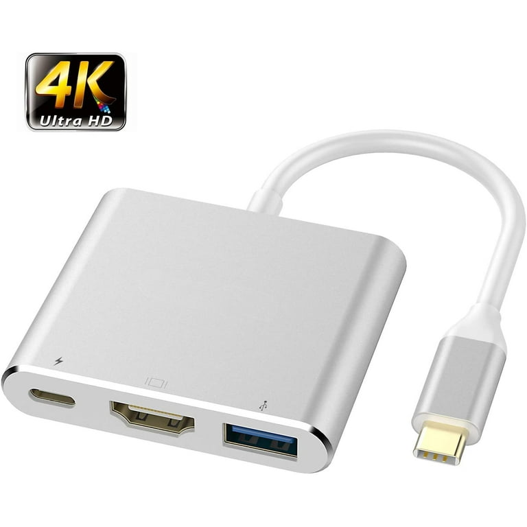 USB C to HDMI Multiport Adapter Type C Hub to 4K HDMI with USB 3.0 Port and USB C Charging Port USB C to HDMI Adapter for MacBook Air MacBook Pro ipad pro Galaxy S10 S9 Surface Book 2 Go Pro