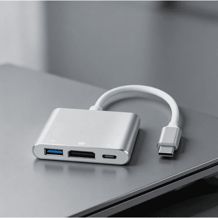 USB C to HDTV Adapter USB Type C Adapter Multiport AV Converter with 4K HDTV Output C Port & 3.0 Fasting Charging Port Compatible for MacBook Pro MacBook Air 2019/2018 iPad Pro 2019