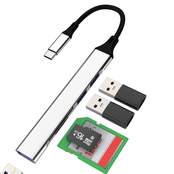 USB C HUB Type C to USB 3.0 Adapter (5in1)for Apple OTG SD TF Card Reader for iPhone 16 Laptop Docking Station Micro SD Memory External Storage Converter for iPad compatible for Samsung