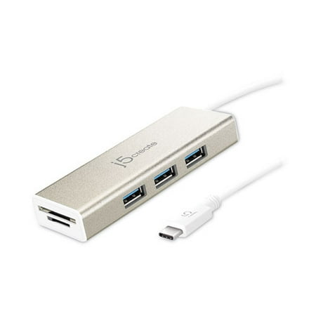 USB-C HUB WITH SD/MICRO SD CARD READER, 3 PORTS, SILVER | Bundle of 5 Each