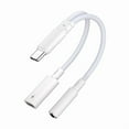 thumbnail image 1 of USB C Headphone Adapter 2 in 1 Type C to 3.5mm Jack & Type C Splitter Cable Cord Supports 15W Fast Charging for Phones, 1 of 11