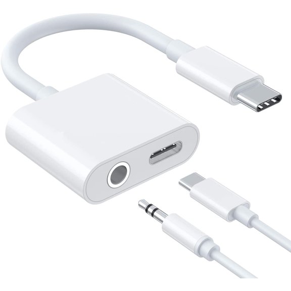 USB C Headphone Adapter Dual Type USB C Splitter Jack Earphone Audio PD Fast Charging Compatible with Samsung, LG, Google Pixel 3/3XL/2/2XL, 2018 New iPod Pro,
