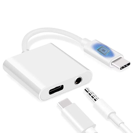 USB-C Headphone Adapter Earphone for Samsung Galaxy A33 5G/A53 5G/A73 5G - 3.5mm Jack Type-C Charger Port Splitter Mic Support Hands-free Headset Adaptor