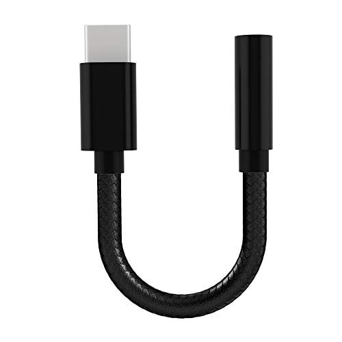 USB C Headphone Adapter, Upgraded USB-Type C to 3.5mm Jack Dongle Digital to Analog Aux Audio Converter for Galaxy S21 S20 Note 20 10 S10 S9 iPad Pro Pixel 5 4 3 XL-Black
