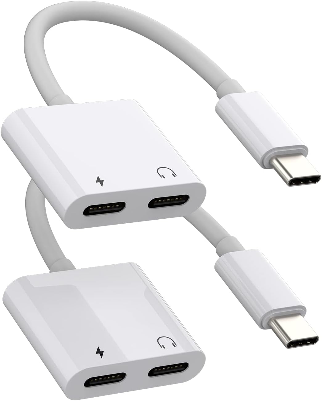 Adattatore usb c jack 3.5mm, 2 in 1 Adapter Aux Audio e Caricabatterie Vompatibile con Varicatore Rapido PD 60W per Samsung Galaxy A53 A33 S22 S21 S20 FE Ultra, Pixel 7/6(Grigio