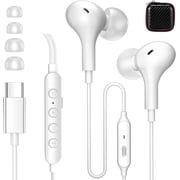 USB C Headphones with 5 Preset EQ 7 Voice Changer,Wired Earbuds Type C Earphones Noise Canceling In-Ear Headset,HD Mic,HiFi Stereo,Deep Bass,Clear Sound for Recording,Karaoke Sing,Music/Game,White
