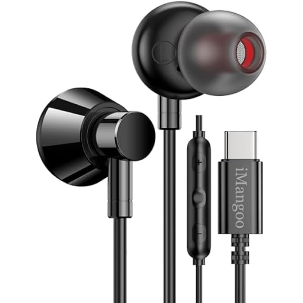 USB C Headphones for Apple iPhone 16 Pro Max 16e 15 Plus Small Ears Buds Wired Type C Earphones Earbuds with Microphone for Samsung Galaxy S25 S24 S23 Ultra S22 S21 S20 Google Pixel 9 OnePlus Android