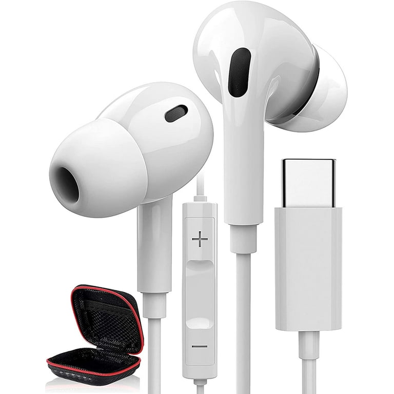 USB C Headphones Compatible for iPhone 15 Type C in Ear Earphones Wired Earbuds Compatible for Samsung S24 Ultra S23 FE S22 S21 S20 A54 iPhone 15 Pro