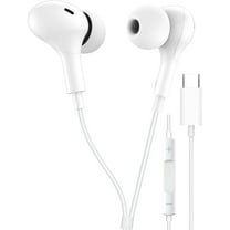 USB C Headphones Compatible with iPhone 17 16 15, for iPad Pro, Type-C Earphones with Microphone Volume Control Wired Earbuds, for Google Pixel 8 7 6A 5 for Samsung S25 S24 S23 S22 S21 S20 A55 -White