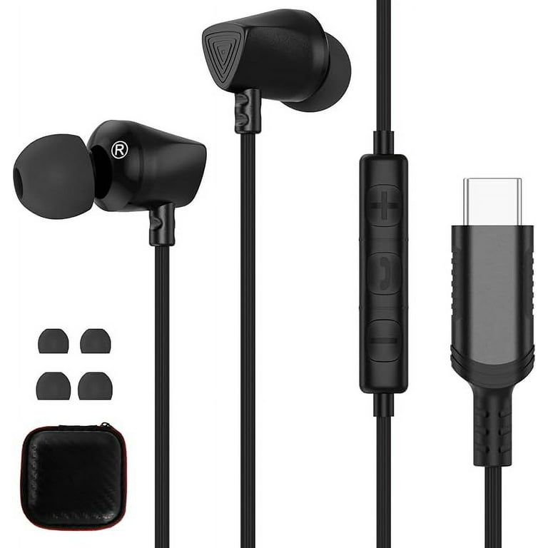 USB C Headphones for Samsung S24 Ultra S23 Fe Tab S9 Type C Earphone with Microphone HiFi Stereo Case Wired Earbuds for iPhone 15 Pro Max Plus Galaxy S22 A35 A54 Flip