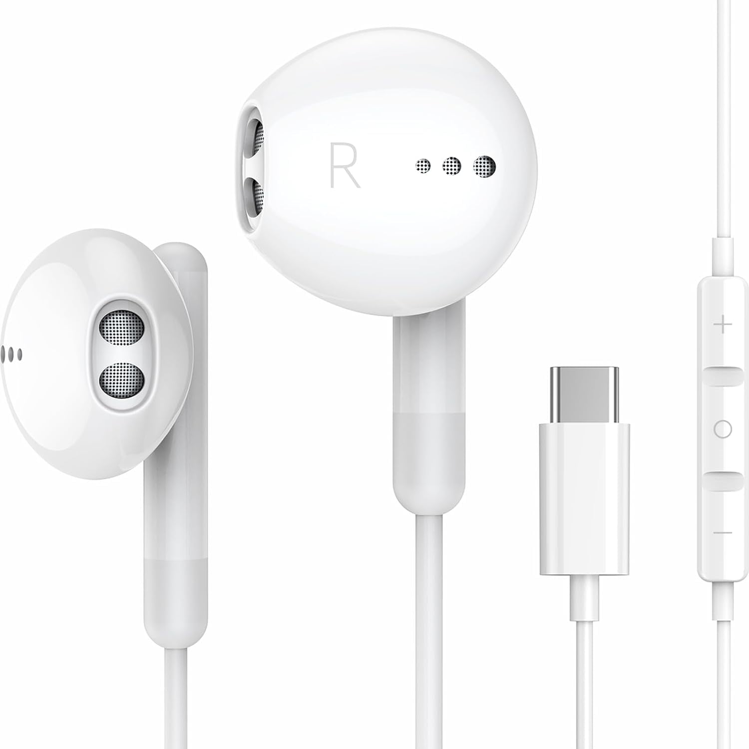 USB C Headphones Type C Earbuds Wired for iPhone 15 Plus Pro Max Earphones with Microphone Volume Control HiFi Stereo Noise Lsolating Compatible with Samsung and All Type C Devices Walmart