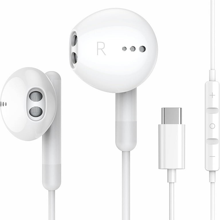 USB C Headphones Type C Earbuds Wired for iPhone 15 Plus Pro Max Earphones with Microphone Volume Control HiFi Stereo Noise Lsolating Compatible with Samsung and All Type C Devices Walmart