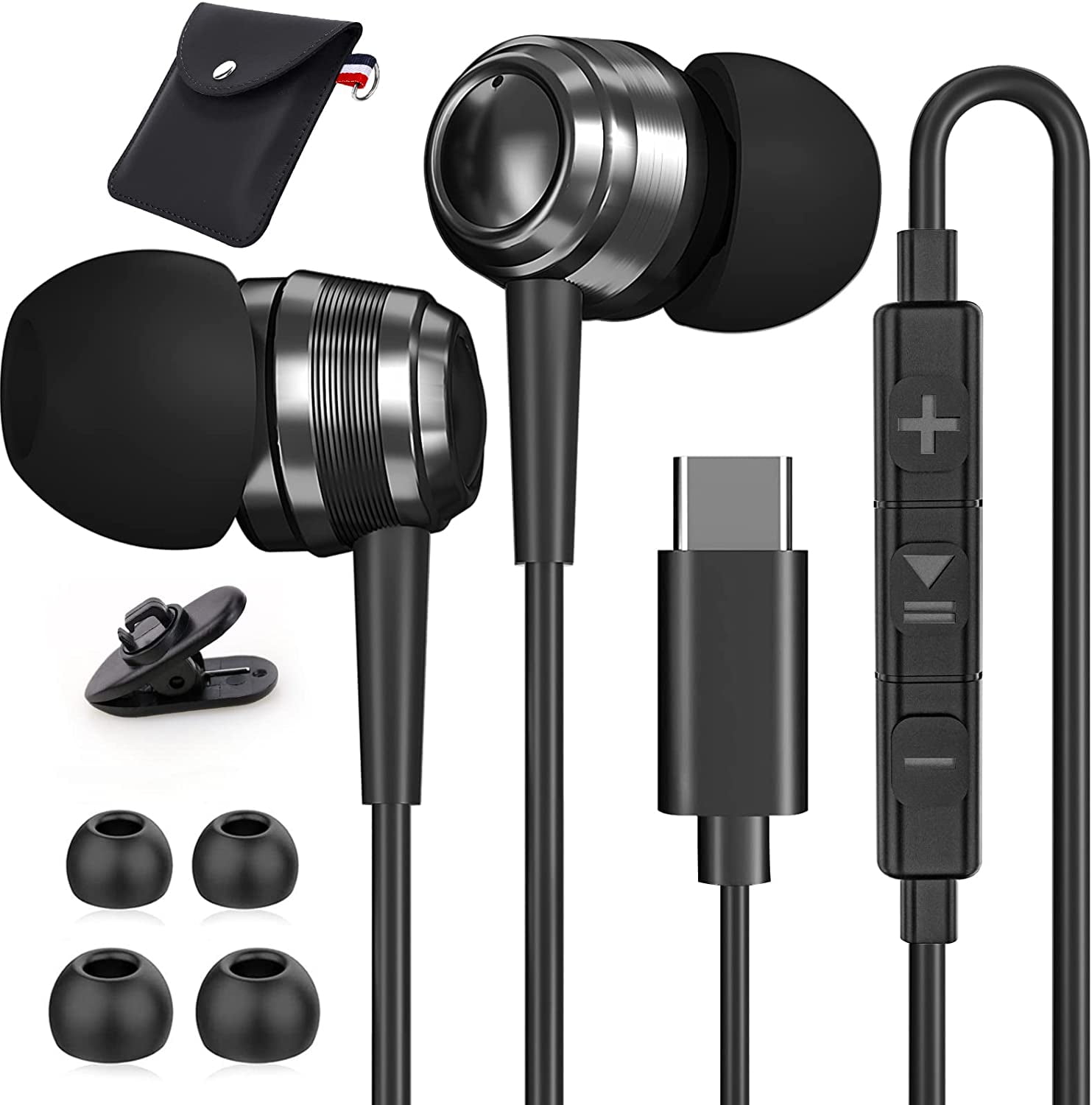 USB C Headphones, USB C Earbuds, USB Type C Earphone with USB C Headphone Plug Noise Canceling