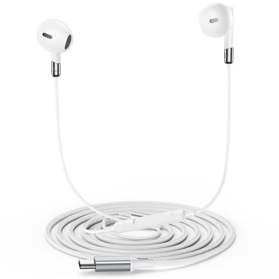 USB C Headphones Wired,1Pack Type C Wired Earphones USBC Wired Earbuds Noise Cancelling Ear Buds w/ Microphone Remote Control USB Type C Headphone Compatible with iPhone 17 16 15 Samsung Android iPad