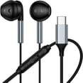 thumbnail image 1 of USB C Headphones Wired Compatible for iPhone 17/16/15, Type C Wired Earphones Ergonomic In-Ear Headset HiFi Stereo Earbuds with Mic&Volume Control Noise Cancelling Compatible for Samsung Galaxy,Black, 1 of 7