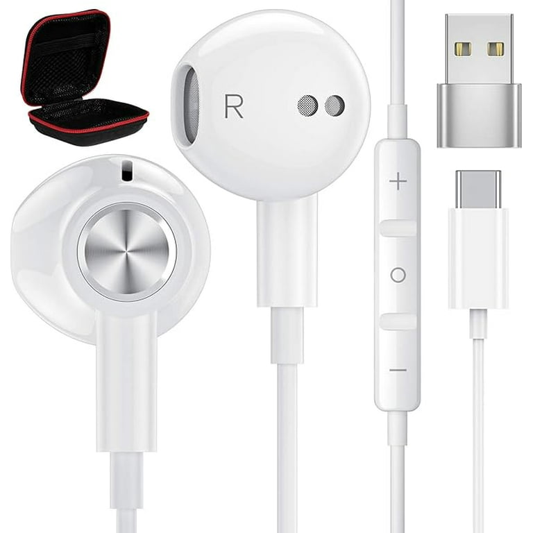 USB C Headphones Wired Earbuds for iPad Pro M4 Magnetic HiFi Stereo USB Type C Earphones in Ear Headset with Microphone Volume Control Digital DAC for iPad Air M4 MacBook Samsung S24 S23 Ultra