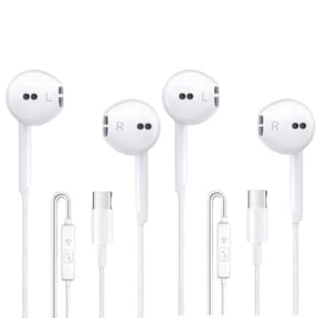USB C Headphones Wired for iPhone 16/15, 2 Pack Type C Wired Headphones Earbuds Earphones in-Ear HiFi Stereo Sound with Mic Volume Control for iPhone 16/15 iPad Pro/Samsung Galaxy Ultra/USB-C Tablets
