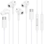 USB C Headphones Wired,2Pack Type C Wired Earphones USBC Wired Earbuds Noise Cancelling Ear Buds w/ Mic Microphone Remote Control Type C Headphone Compatible with iPhone 16 15 Samsung Android iPad