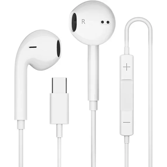 USB C Headphones Wired for iPhone 16/15 Series, for iPad Pro Air 5/4/Mini 6/iPad 10th, Type C Earbuds for MacBook Pro/air, Control Microphone, Volume, Music