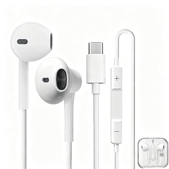 USB C Headphones with the box for iPhone 17 16 15, Wired Headphones USBC for iPad Pro Air Mini, MacBook, Type C Earbuds for Lenovo, Dell, Microphone, Volume Control